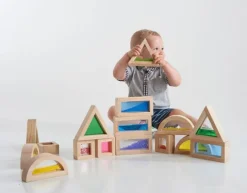 Bloques de madera de colores sensoriales (16) - TickiT