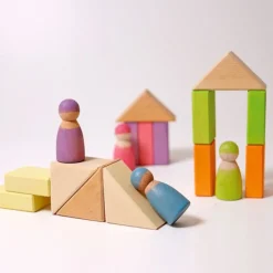 Bloques de madera Pastel Duo (40) - Grimm's