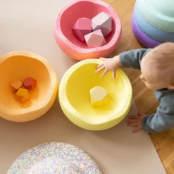 Bloques de movimiento + tabla de equilibrio Original Rainbow Pastel (6) - Stapelstein