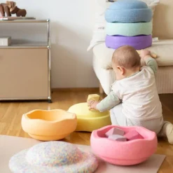 Bloques de movimiento + tabla de equilibrio Original Rainbow Pastel (6) - Stapelstein