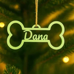 Bola para árbol de Navidad personalizada - Hueso de mascota
