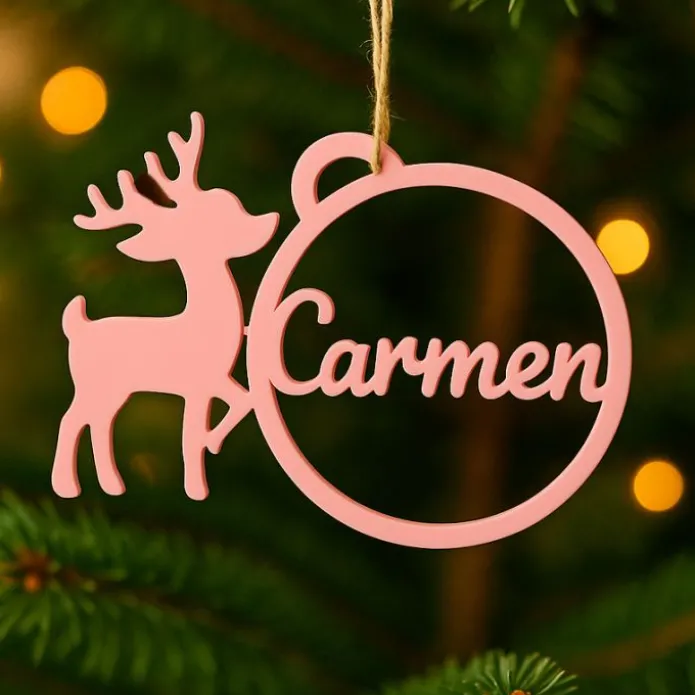 Bola para árbol de Navidad personalizada - Reno