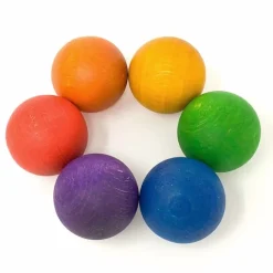 Bolas de madera colores arcoíris (6) - Grapat