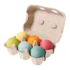 Bolas de madera colores pastel en huevera (6) - Grimm's