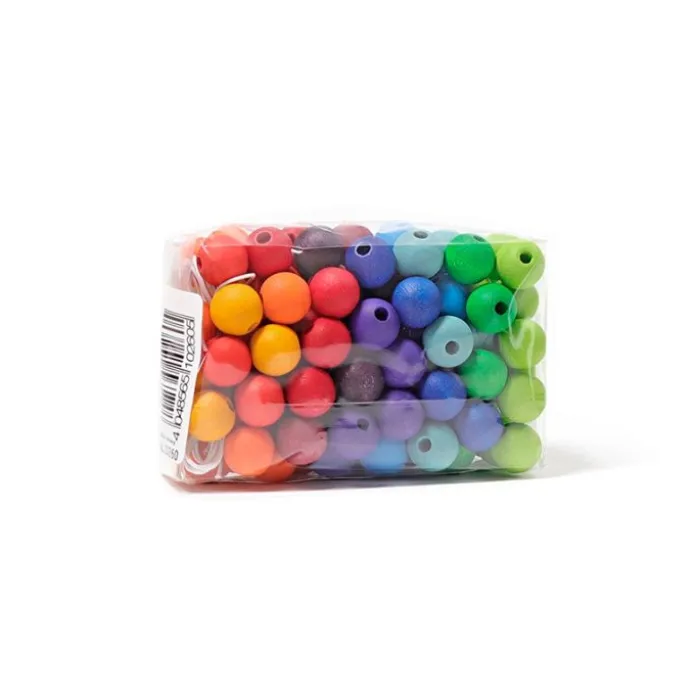 Bolas de madera con agujero colores arcoíris 1,2 cm (120) - Grimm's