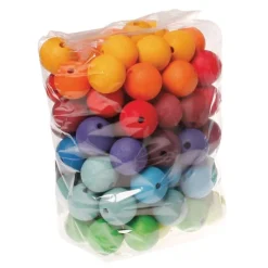 Bolas de madera con agujero colores arcoíris 3 cm (96) - Grimm's