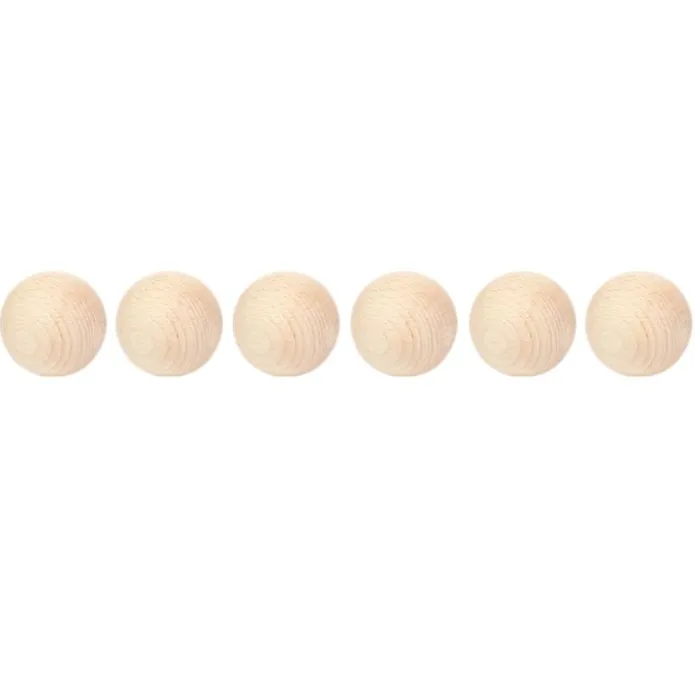 Bolas de madera natural 4,5 cm (6) - Grapat