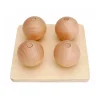Bolas redondas en base de madera - Montessori