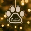 Bola transparente para árbol de Navidad personalizada - Huella de mascota