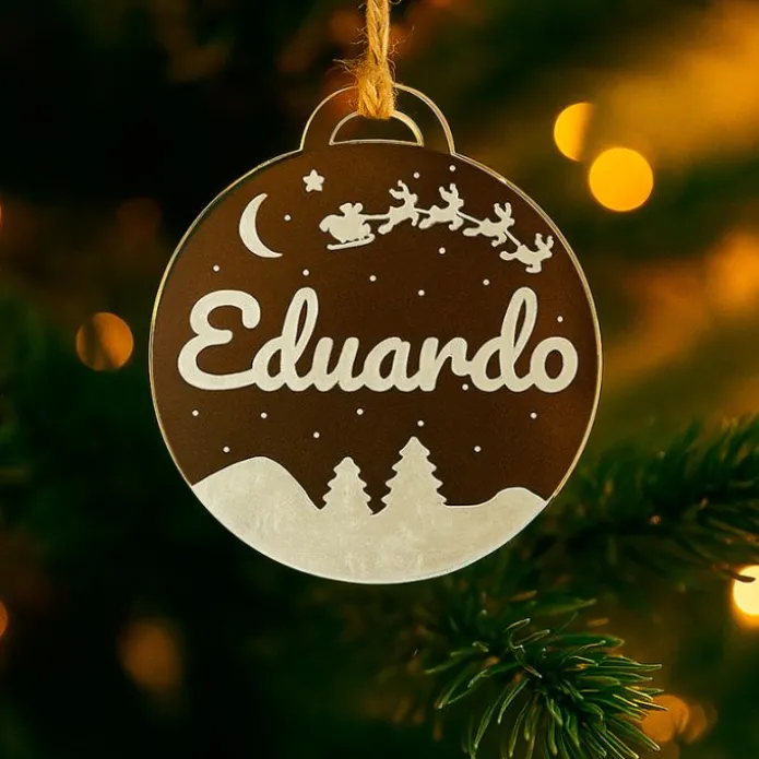 Bola transparente para árbol de Navidad personalizada - Paisaje nevado