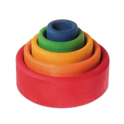 Boles apilables de madera colores arcoíris Red (5) - Grimm's
