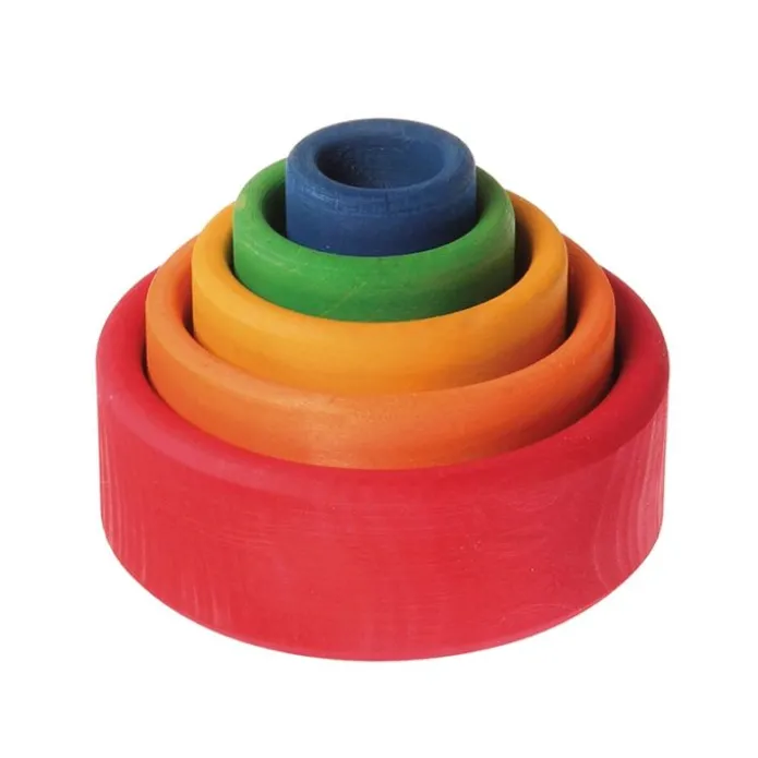 Boles apilables de madera colores arcoíris Red (5) - Grimm's