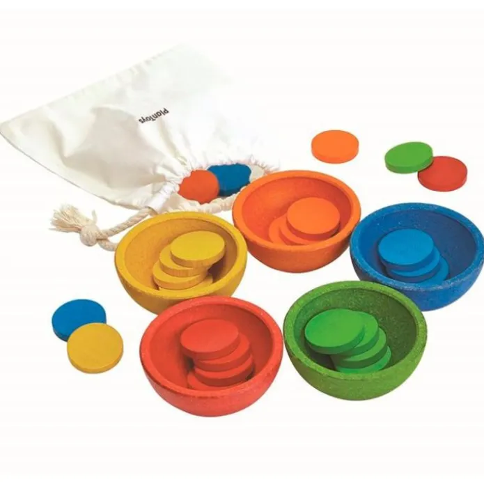 Boles de madera para clasificación de colores - PlanToys