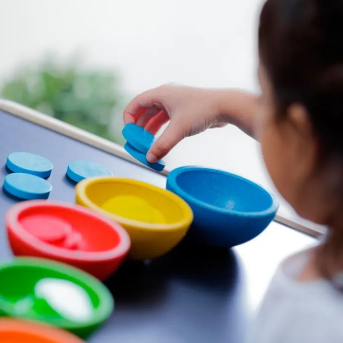 Boles de madera para clasificación de colores - PlanToys