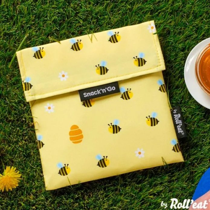Bolsa reutilizable de tela Bee Snack'n'Go Animals - Roll'eat