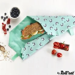 Bolsa reutilizable de tela Panda Snack'n'Go Animals - Roll'eat