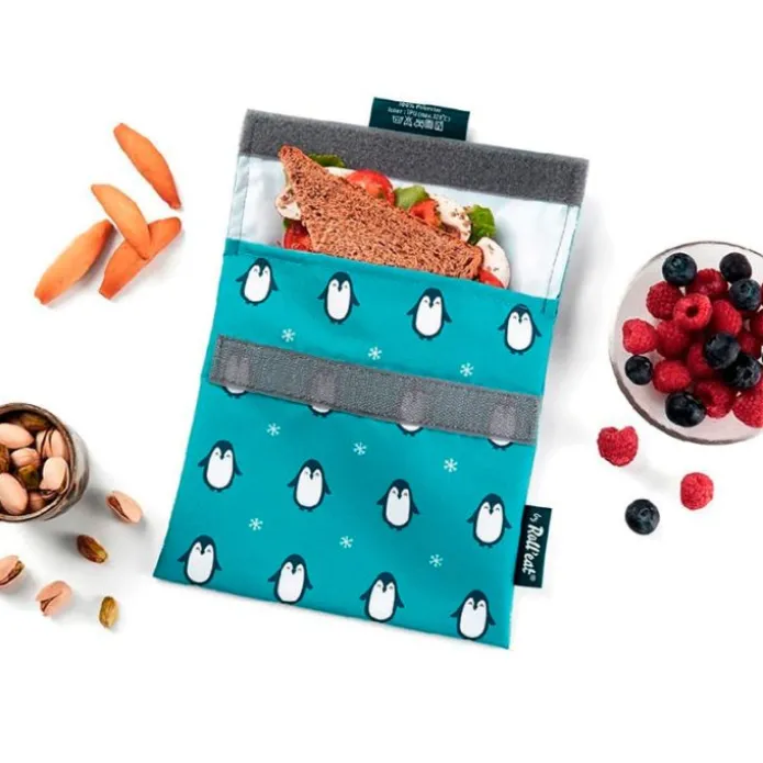Bolsa reutilizable de tela Penguin Snack'n'Go Animals - Roll'eat