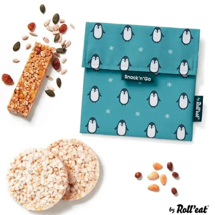 Bolsa reutilizable de tela Penguin Snack'n'Go Animals - Roll'eat