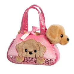 Bolso rosa con peluche perro Labrador - Fancy Pals