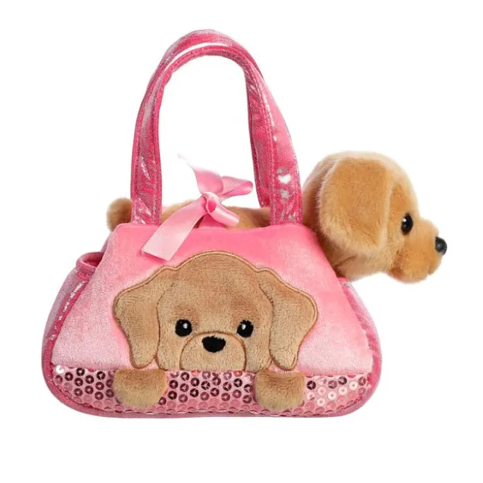Bolso rosa con peluche perro Labrador - Fancy Pals