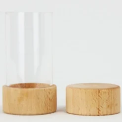 Bote de metacrilato con tapa de madera - Enrosca