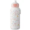 Botella campus pop-up rosa Flores y mariposas Mepal 400 ml - Little Dutch