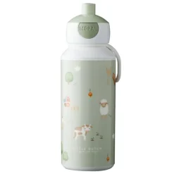 Botella campus pop-up verde Pequeña Granja Mepal 400 ml - Little Dutch
