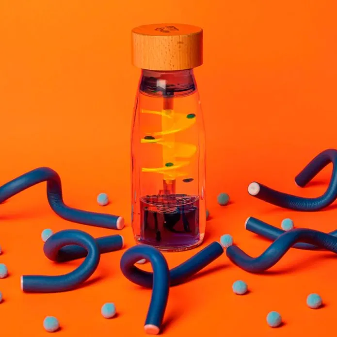 Botella sensorial azul Move Bottle Spiral - Petit Boum