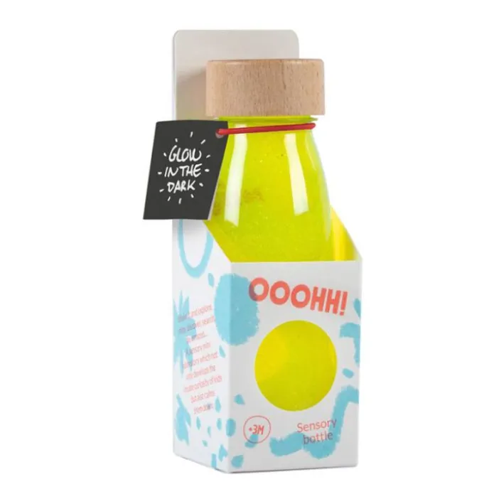 Botella sensorial flotante amarilla (brilla oscuridad) Float Bottle - Petit Boum