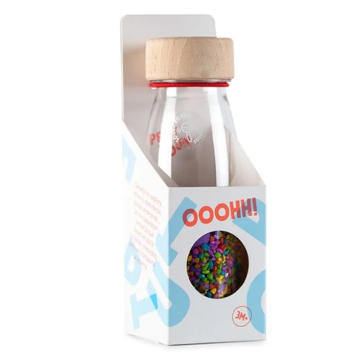 Botella sensorial sonido virutas y botones de colores Sound Bottle - Petit Boum