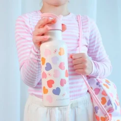 Botella térmica de acero inoxidable Corazones 500 ml - A Little Lovely Company
