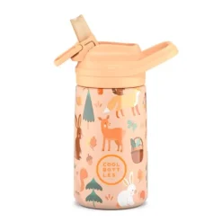 Botella térmica de acero inoxidable pajita bebé Woodland Buddies 350 ml - Cool Bottles