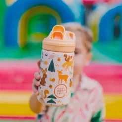 Botella térmica de acero inoxidable pajita bebé Woodland Buddies 350 ml - Cool Bottles