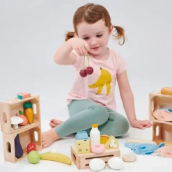 Caja con 5 frutas de madera - Mentari