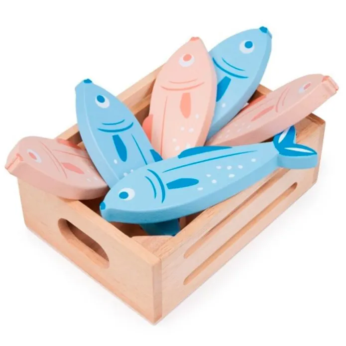 Caja con 6 pescados de madera - Mentari