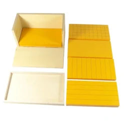 Caja con 5 prismas amarillos de madera - Montessori