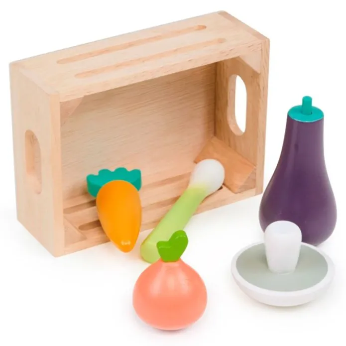 Caja con 5 verduras de madera - Mentari