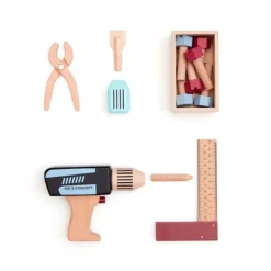 Caja de herramientas de madera con taladro - Kid's Concept