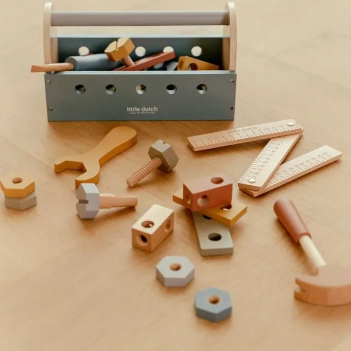 Caja de herramientas de madera para atornillar - Little Dutch