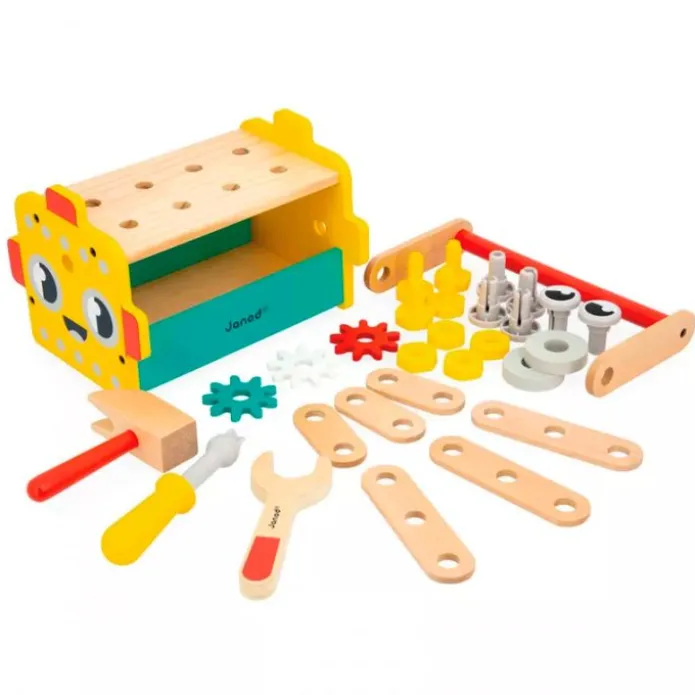 Caja de herramientas de madera para atornillar Robot - Janod