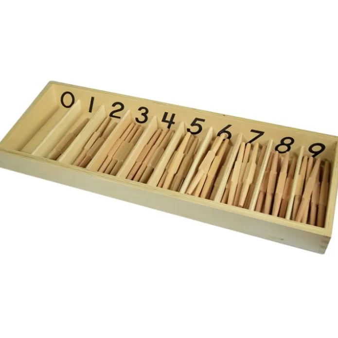 Caja de husos de madera - Montessori