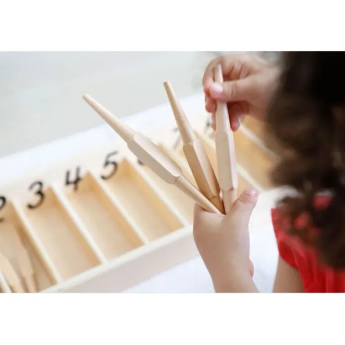 Caja de husos de madera - Montessori