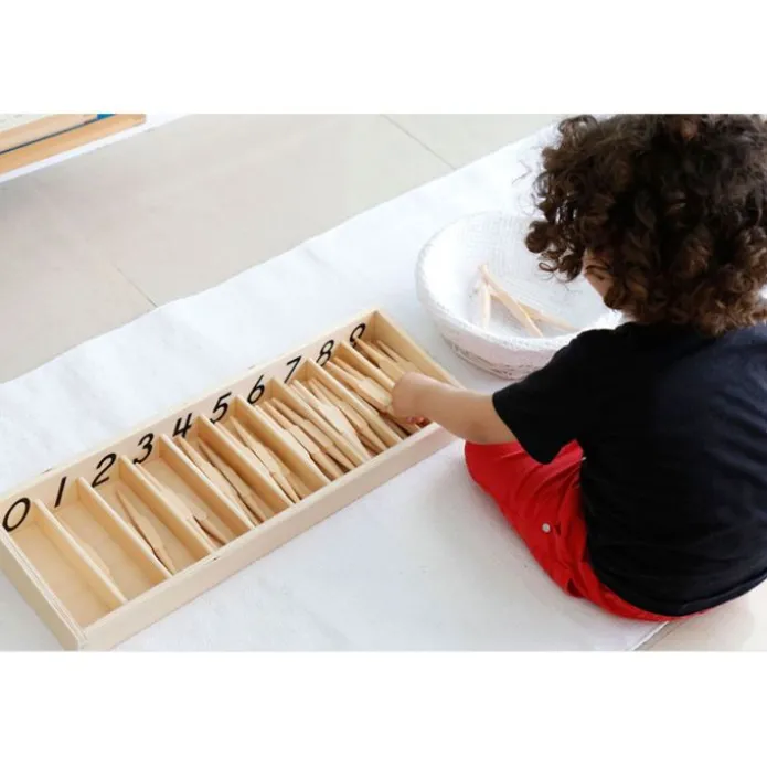 Caja de husos de madera - Montessori