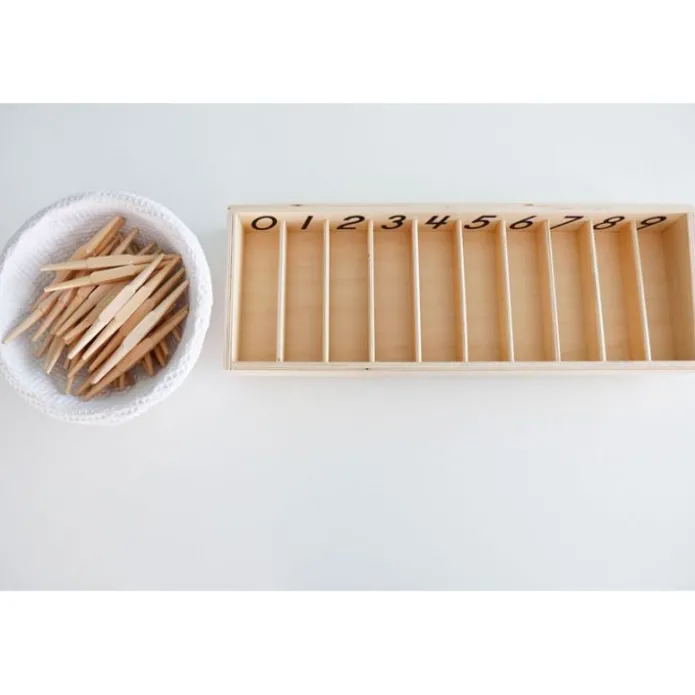 Caja de husos de madera - Montessori