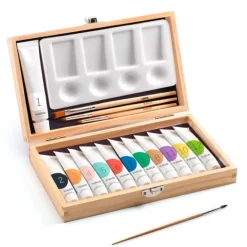 Caja de madera tubos de témperas (12) - Djeco