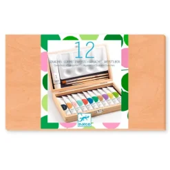 Caja de madera tubos de témperas (12) - Djeco