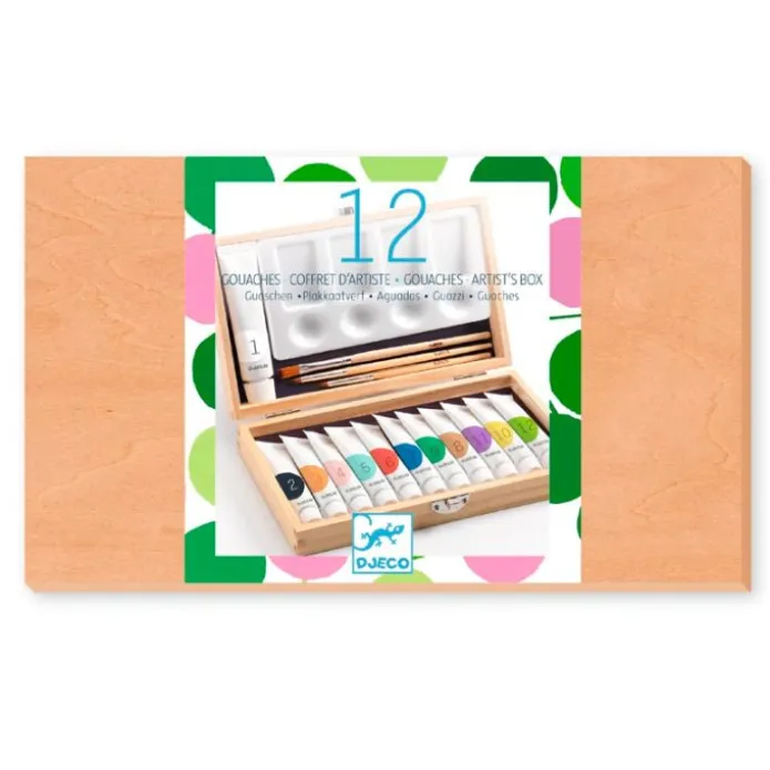 Caja de madera tubos de témperas (12) - Djeco