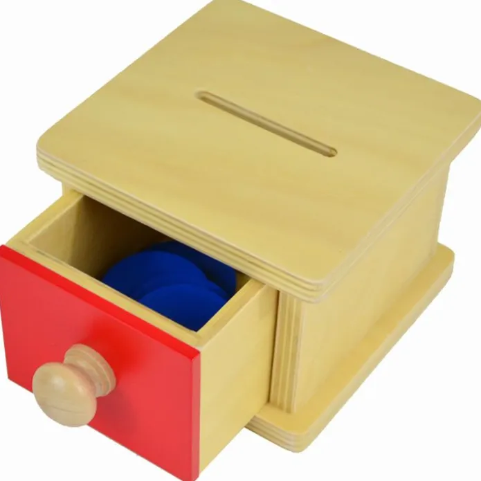 Caja de permanencia de madera con cajón Hucha - Montessori