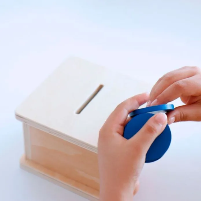 Caja de permanencia de madera con cajón Hucha - Montessori