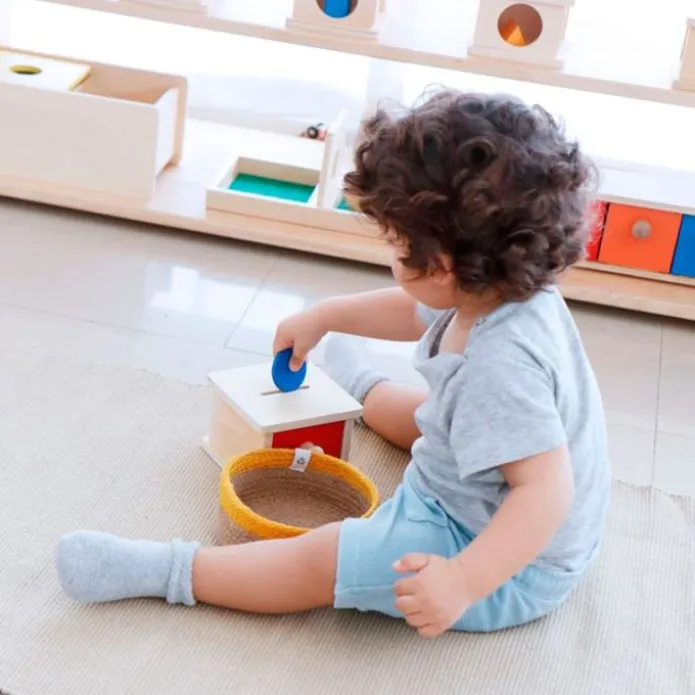 Caja de permanencia de madera con cajón Hucha - Montessori